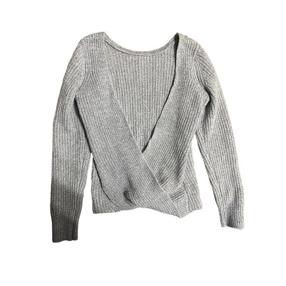 American Eagle Cross Back Knit Sweater Gray Size XS - Picture 7 of 13